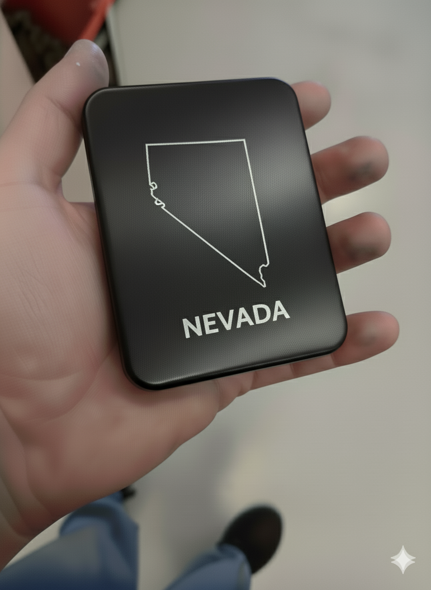 Nevada state outline engraving